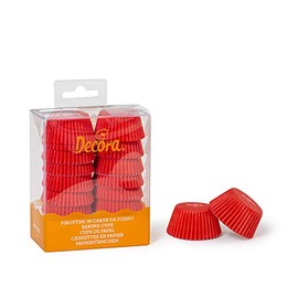 Decora 200 Pieces Baking Cup, 32 x 22 mm, Paper, Red