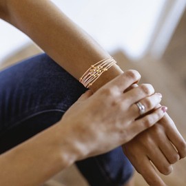 Stocking Stuffers Holiday Outfits for Women 2024 Guitar String Bracelet Set Silver Gold Stackable Bracelet Layered Boho Bracelet Beaded Bracelet for Women Gold