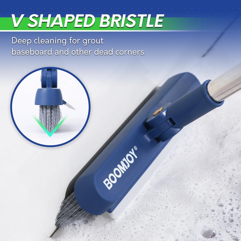 BOOMJOY Grout Brush with Long Handle, Grout Cleaner Brush for