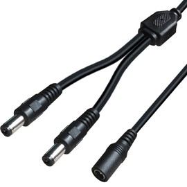 2 Pack DC Power 1 Female to 2 Male 5.5mm x 2.1mm DC Power Supply Splitter Cord for Surveillance Camera Cable Barrel Plug,Y Splitter Adapter Wire,2 Way Y-Cable for CCTV Security Camera,LED Strip Light