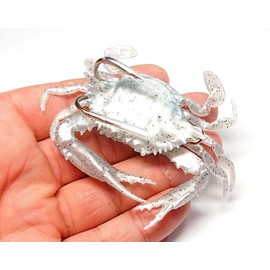 Soft 3D Crab 100mm 19g 4/0 Double Hook Wreck Jig Lure Savage Real Look Bait Ghost Peeler