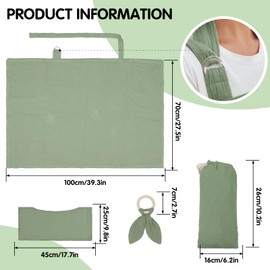 Muslin Nursing Cover for Breastfeeding - Breathable 100% Cotton With Rigid Hoop for Mom (Green)