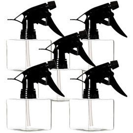 Youngever 5 Pack Empty Plastic Spray Bottles, Square Spray Bottles for Hair and Cleaning Solutions (8 Ounce)