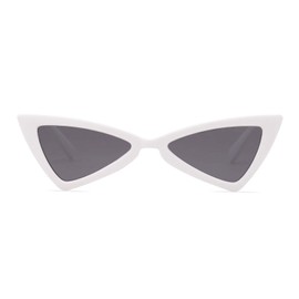 boqopod Clout Triangle Sunglasses Goggles Vintage Cateye Mod Style Retro Kurt Cobain Butterfly Glasses - White
