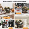 Turntable Lazy Susan Organizer Spice Rack, 2Tier Wooden Spinning Revolving