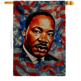 Breeze Decor MLK Civil Rights Indoor Burlap Banner Room Wall Art Patio Porch Lawn Garden Flag Outdoor Decorations Tapestry Yard Signs Black History Month African American Heritage Gifts, Made in USA