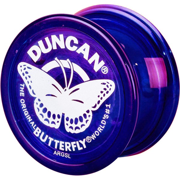 Duncan Toys Butterfly Yo-Yo, Beginner Yo-Yo with String, Steel Axle and Plastic Body, Purple (3124BU-ECHAP)