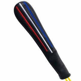 Golf Alignment Stick Cover for Tour Sticks, 2 Pack Colorful Embroidery Synthetic Leather Fresh Design (Black)