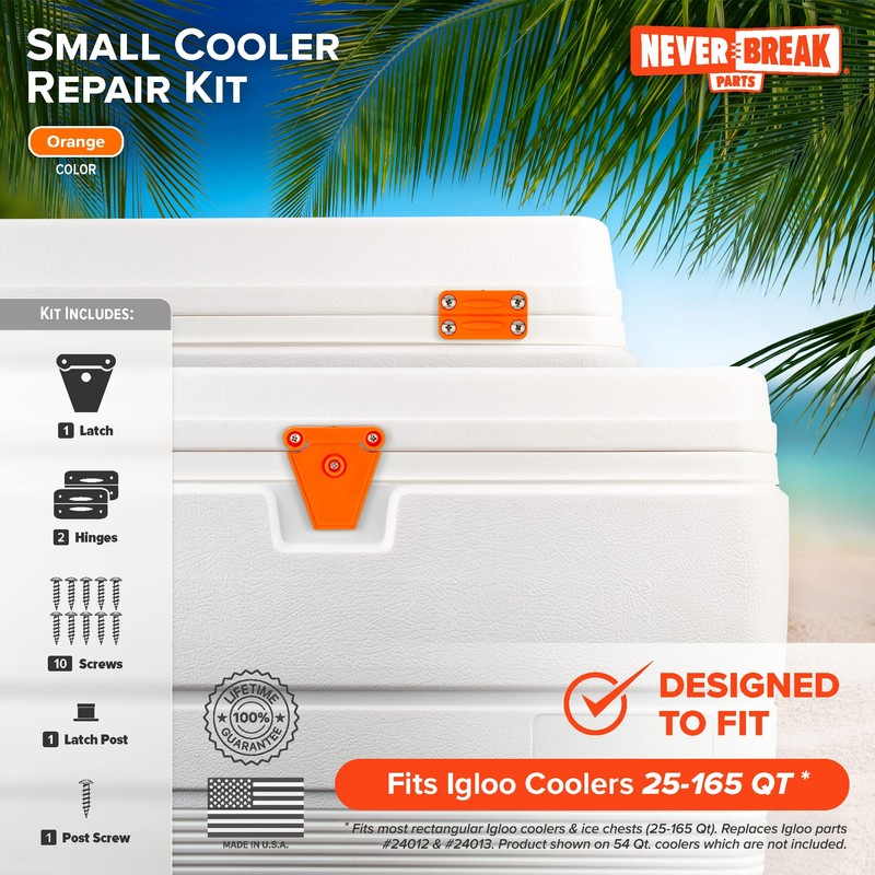 NeverBreak Igloo Cooler Replacement Hinge & Latch Set | High