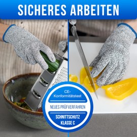 LauterSchutz® Premium Cut Resistant Gloves Made of Cross Fibre PE Fabric Level 5 Cut Protection [German Manufacturer] Sizes S to XL