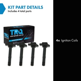 TRQ Ignition Coil Set Compatible with 2002-2006 Acura RSX 2003-2007 Honda Accord 2002-2011 Civic 2002-2009 CR-V 2003-2011 Element 2004-2005 S2000