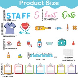 Healthy Staff Shout Outs Bulletin Board Decorations Nurse Staff Shout Outs Bulletin Board Set Appreciation and Recognition DIY Craft Cutouts for Back to School Classroom Healthcare Decor Supplies