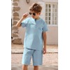 Arshiner Boy 2 Piece Linen Set Beach Shorts Outfit Henley