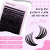 Cluster Lashes D Curl Individual Eyelashes Natural 60D-10-18mm Mixed Wispy