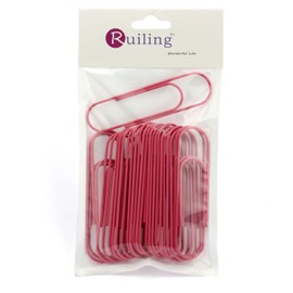 RuiLing Pink Paper Clips 4" Inch (100mm) Mega Large Jumbo Giant Big Paper Clips,Vinyl Coated,Massive Mega - 20 Pack