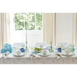 Portmeirion Sophie Conran Celadon 4 Piece Place Setting Dinnerware – Porcelain Dinner Plate, Salad Plate, Bowl & Mug – Dishwasher, Microwave, Freezer & Oven Safe Elegant Tableware Set