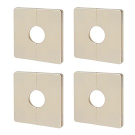 LC LICTOP Wall Split Flange Escutcheon Plate, 4Pcs 1 Inch Hole, Gold Self-Adhesive Pipe Cover, 3.38 Inch ABS Square Faucet Cover, Water Pipe Wall Hole Decoration for Laundry Bathroom Kitchen
