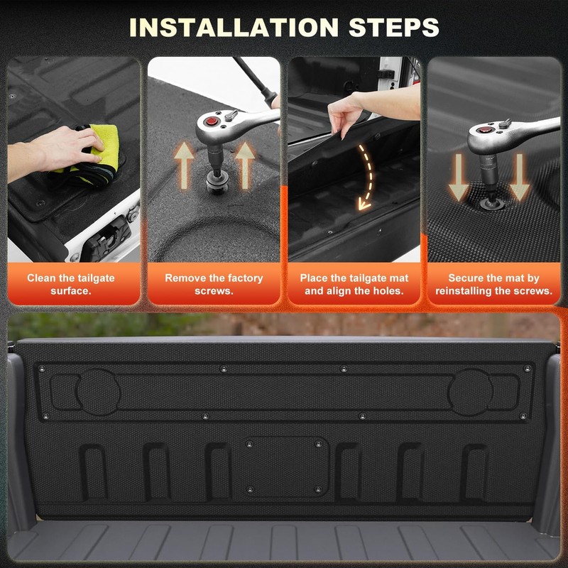AOMSAZTO Tailgate Mat Compatible with 2020 2023 2024 2025 2026