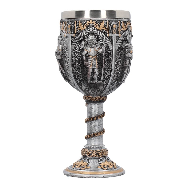 Nemesis Now Medieval Knight Goblet 17.5cm Silver, Resin w/Stainless Steel