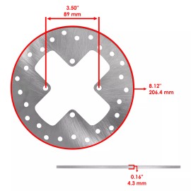Caltric Front Brake Disc Rotor For Can Am Outlander 800 2006-2008 / Outlander 800R 09-12