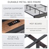 Full Size Bed Frames with Storage Headboard, LED Platform Bed