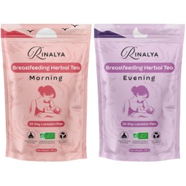 RINALYA Organic Nursing Tea - 30-Day Treatment Morning & Evening - Breastfeeding Tea without Fennel - Breastfeeding Tea Milk Formation - Supports Digestion & Promotes Milk Formation
