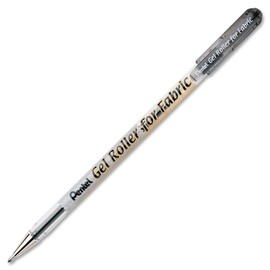 Pentel Gel Roller Pen/Fabric, Bold Point, 1.0mm, Smudge Free, Black (PENBN15A)
