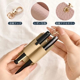 Pokmill Pen Holder Set of 2 Lanyard Pen Holder PU Leather Anti-lost Pen Pen Holder with Metal Clip Increases Usage Space Pen Storage Easy to Carry for Students Nurses (Pink)