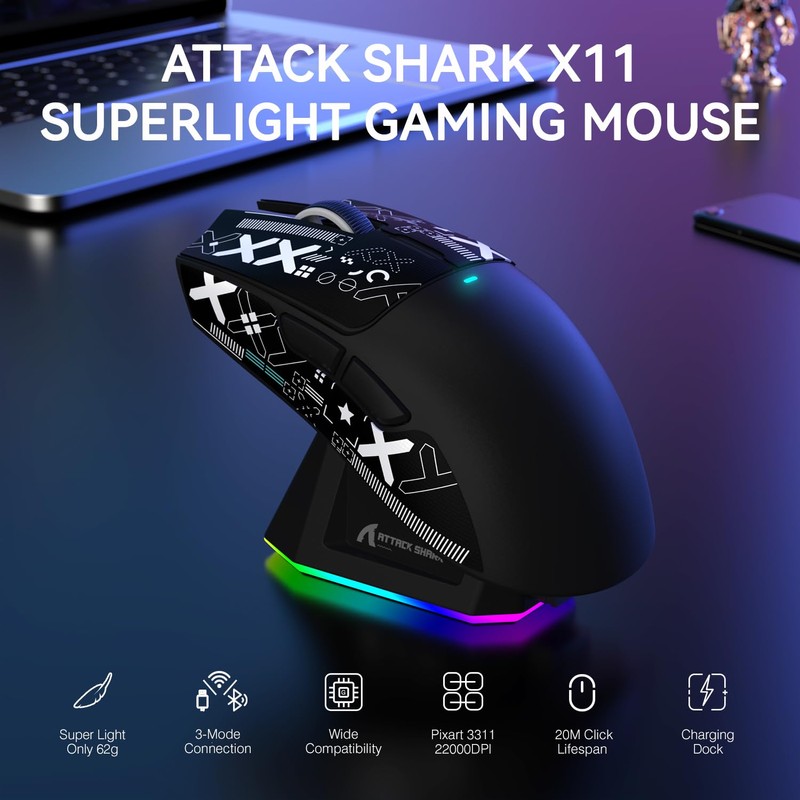ATTACK SHARK X11 & X68 PRO HE Wireless Gaming Combo,Rapid