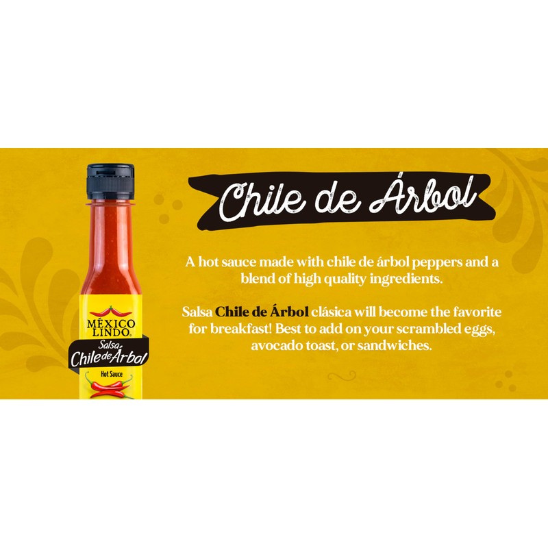 Mexico Lindo Chile de Arbol Hot Sauce Ingredients | 12,190