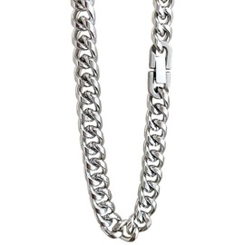 Men's Necklace, Titanium Steel Necklace, Hip Hop Punk Necklace，Men's Cuban Chain, Stainless Steel Necklace, Cuban Link Chain, Clothing Accessories, Silver Chain Necklace For Men & Women (necklace 55cm)