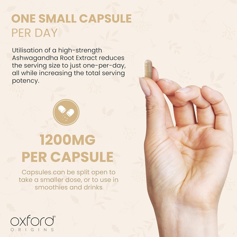 Ashwagandha Capsules 1200mg | Unique One per Day Formulation |
