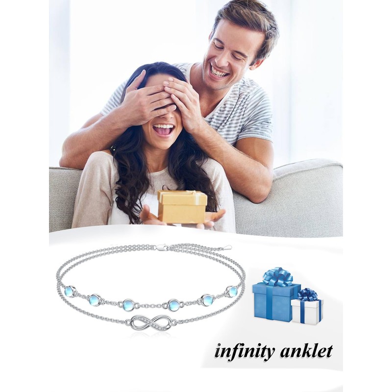 Dorunmo Infinity Anklet Sterling Silver Ankle Bracelets for Women Hotwife