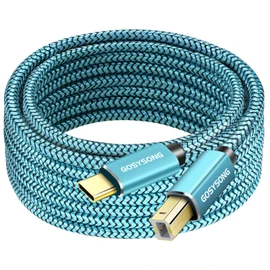 GOSYSONG 25ft USB C to B Printer Cord - High Speed, Compatible with Printer, Scanner, Fax, Piano, Midi Keyboard