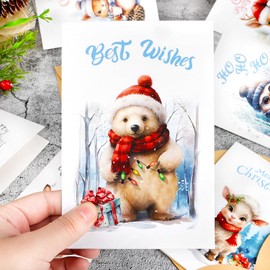 VEYLIN Christmas Cards Pack of 16 Christmas Cards Seasonal Greeting Cards Christmas Card Multipack Eco Friendly Cards & Envelopes