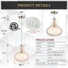 CATINER 11" Amber Hammered Glass Pendant Light, Blown Glass Hanging