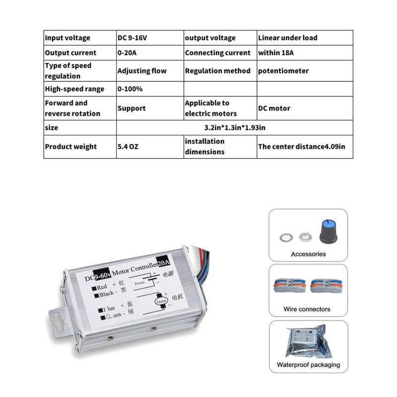 PWM DC Motor Speed Controller 9V 12V 24V 36V 48V