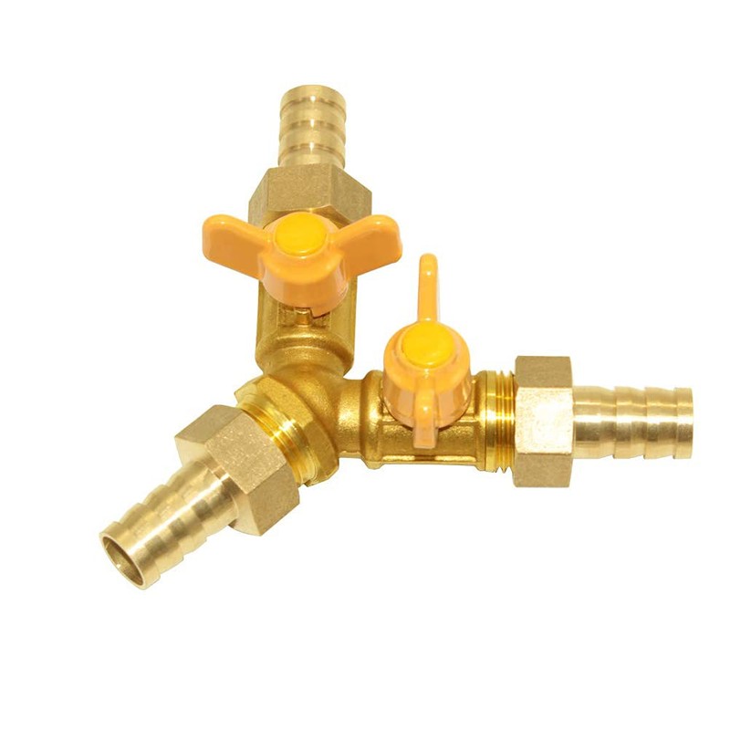 Hooshing Brass 3 Way Shut Off Valve 5/8" Hose Barb