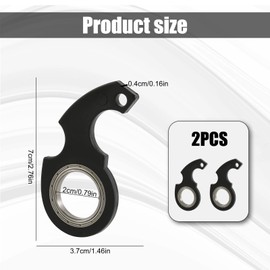 2pcs Keychain Spinner Fidget Toy, Portable Key Ring Spinner Metal Finger Spinning Key Chain Funny Key Holder Toys for Adult Men Women Kids (Black)
