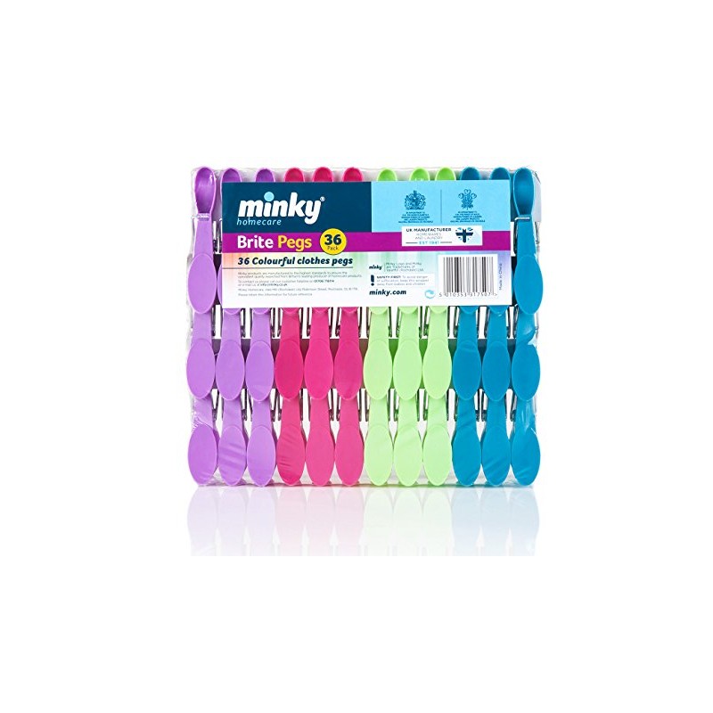 Minky Brite Pegs, Multi-Colour, Pack of 36