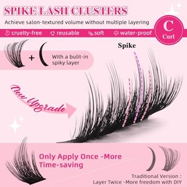 PRO LASHBEAUTY PROLASHBEAUTY Pestaas postizas en racimos, extensiones de pestaas individuales, volumen y grosor, efecto saln (80D100D, mezcla de 8-18)