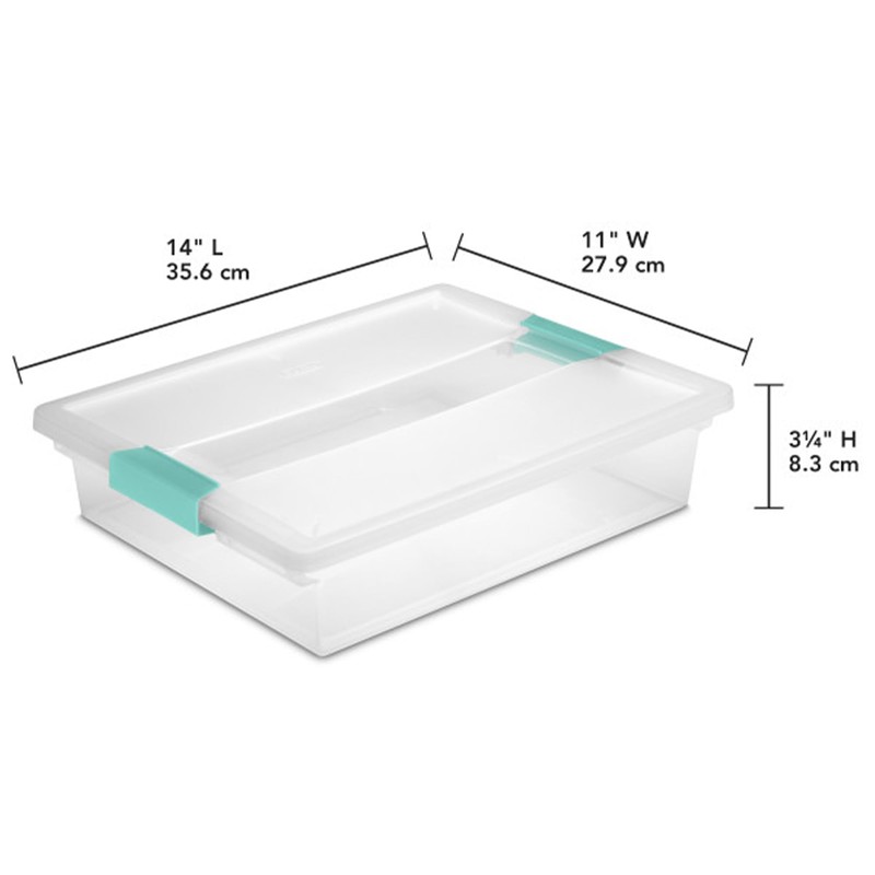 Sterilite Clip Box, Stackable Small Storage Bin with Latching Lid,