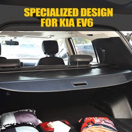 PACEWALKER Retractable Cargo Cover for Kia EV6 Rear Trunk Organizer Waterproof Trunk Security Cover Privacy Shield Shade Screen for 2022 2023 2024 Kia EV6(Leather)