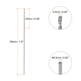 sourcing map 4pcs Solid Carbide Drill Bits 0.5mm C3/K10 Tungsten Carbide Precision Mini Micro Straight Shank Twist Drill Bit for Stainless Steel Metal Plastic Wood