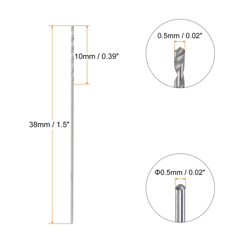 sourcing map 4pcs Solid Carbide Drill Bits 0.5mm C3/K10 Tungsten