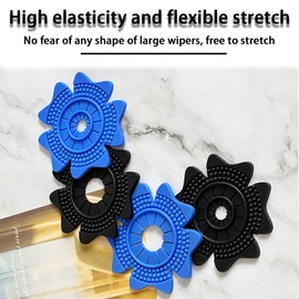 JNNJ 2 Stück Auto Wischer Schutzhülle, Lochabdeckung Für Scheibenwischerarm, Silikon Auto Wischer Loch Schutzhülle, Auto Wischerarm Loch Schutz Silikon Pad(Schwarz)