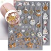 Gold Glitter Jelly Lamp Ball Christmas Nail Art Stickers, 5D