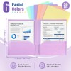 Kisston 30 Pack Folders with Pockets, Pastel Folders with 2