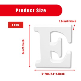 Bojueshaw White Wooden Letters,4 Inch Standing Alphabet,DIY Paintable Letters for Arts & Crafts,Home Decor, Weddings & Parties(Letter E)
