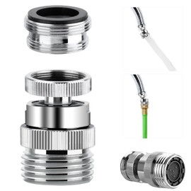 Faucet Adapter With Aerator, Sink Faucet To Garden Hose Adapter, Rotatable, Suitable For Bathrooms and Kitchens, 3/4" GHT Thread Chrome